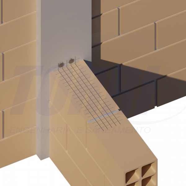 Tela amarração de alvenaria