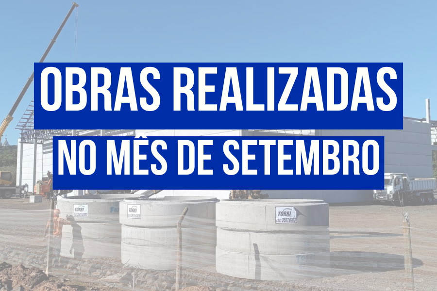 OBRAS REALIZADAS NO MÊS DE SETEMBRO