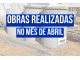 OBRAS REALIZADAS NO MÊS DE ABRIL